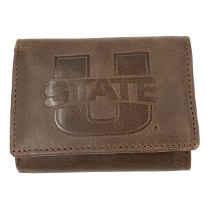 U-State Tri-Fold Leather Wallet Brown